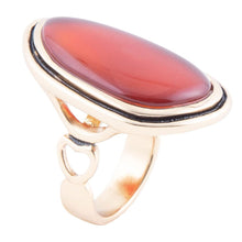Load image into Gallery viewer, Orange Carnelian Golden Statement Ring