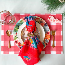 Load image into Gallery viewer, Red Gingham Placemat Pad