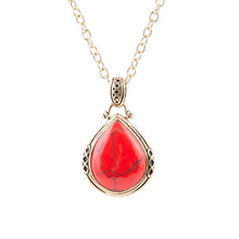 Load image into Gallery viewer, Red Howlite Teardrop Pendant Necklace