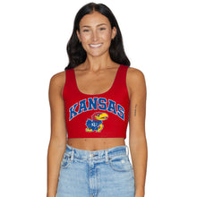 Load image into Gallery viewer, Kansas Jayhawks Red Crop Tank Top