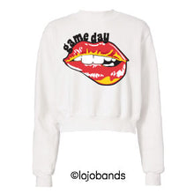 Load image into Gallery viewer, Game Day Lips Cropped Sweatshirt