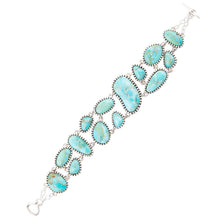 Load image into Gallery viewer, Refined Blue Turquoise Sterling Silver Link Bracelet
