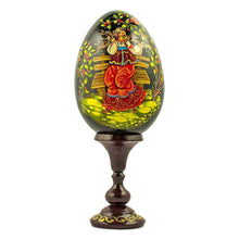 Load image into Gallery viewer, Young Girl in the Garden Collectible Wooden Easter Egg 6.25 Inches