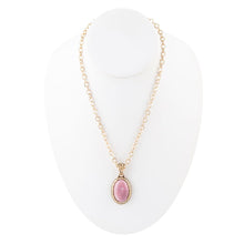 Load image into Gallery viewer, Rhodonite and Bronze Pendant Necklace