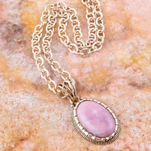Load image into Gallery viewer, Rhodonite and Bronze Pendant Necklace
