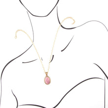 Load image into Gallery viewer, Rhodonite and Bronze Pendant Necklace
