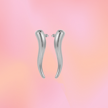Load image into Gallery viewer, Squiggle Titanium Statement Earrings