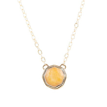 Load image into Gallery viewer, River Rocks Yellow Quartz and Golden Bronze Necklace