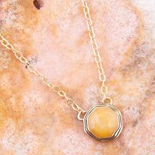 Load image into Gallery viewer, River Rocks Yellow Quartz and Golden Bronze Necklace
