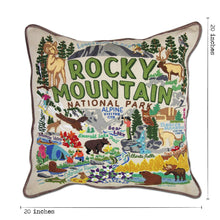 Load image into Gallery viewer, Rocky Mountain National Park Hand-Embroidered Pillow by Cat Studio
