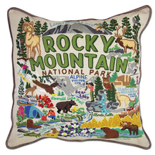 Load image into Gallery viewer, Rocky Mountain National Park Hand-Embroidered Pillow by Cat Studio
