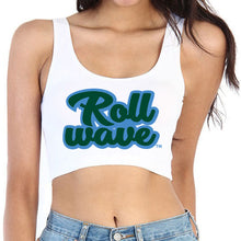 Load image into Gallery viewer, Tulane Roll Wave Cursive Crop Tank Top