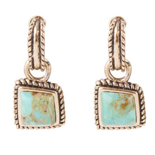 Load image into Gallery viewer, Roped Around Turquoise and Bronze Earrings