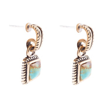 Load image into Gallery viewer, Roped Around Turquoise and Bronze Earrings