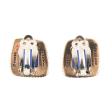 Load image into Gallery viewer, Roped Blue Lapis Golden Clip Earrings