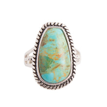 Load image into Gallery viewer, Roped Turquoise Ring - Sterling Silver