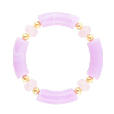 Rose Quartz Lilac Stretch Bracelet