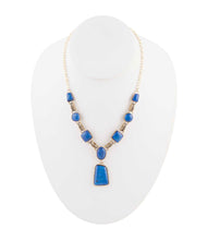 Load image into Gallery viewer, Royal Blue Lapis Golden Pendant Necklace