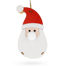 Load image into Gallery viewer, Wooden Santa Christmas Ornament with Light Up Nose Cutout