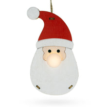 Load image into Gallery viewer, Wooden Santa Christmas Ornament with Light Up Nose Cutout