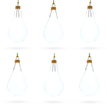 Load image into Gallery viewer, Set of 6 Clear Glass Waterdrop Finial Christmas Ornaments