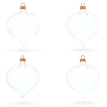 Load image into Gallery viewer, Set of 4 Pointed Onion-Shape Finial Clear Glass Christmas Ornaments