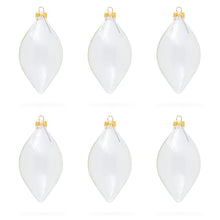Load image into Gallery viewer, Set of 6 Pointed Teardrop Finial Clear Glass Christmas Ornaments