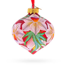 Load image into Gallery viewer, Narcissus Flowers Onion-Shape Finial Glass Christmas Ornament