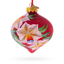 Load image into Gallery viewer, Narcissus Flowers Onion-Shape Finial Glass Christmas Ornament