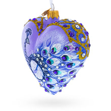 Load image into Gallery viewer, Royal Purple Peacock Heart Glass Ornament
