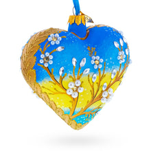 Load image into Gallery viewer, Golden Sunrise Bird Heart Glass Ornament