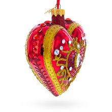 Load image into Gallery viewer, Regal Red Jeweled Glass Heart Ornament