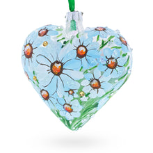 Load image into Gallery viewer, Sparkling Daisy Meadow Vista Jeweled Glass Heart Ornament