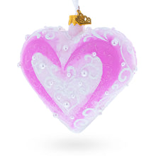 Load image into Gallery viewer, Pink Jeweled Blossom Glass Heart Ornament