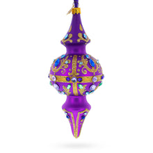 Load image into Gallery viewer, Royal Jewel Embellishments Gold Filigree Double-Ended Finial Drop Glass Christmas Ornament