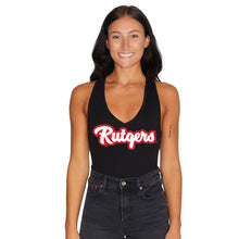 Load image into Gallery viewer, Rutgers Cursive Black Bodysuit