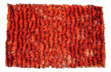 Load image into Gallery viewer, DaDa Bedding Shaggy Soft Rectangle Floor Door Mat Bath Carpet Rug - Striped Orange &amp; Brown - 20" x 32",