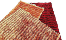 Load image into Gallery viewer, DaDa Bedding Shaggy Soft Rectangle Floor Door Mat Bath Carpet Rug - Striped Orange &amp; Brown - 20" x 32",