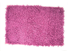 Load image into Gallery viewer, DaDa Bedding Fuchsia Magenta Pink Shaggy Soft Chenille Noodle Carpet Rug Bath Mat