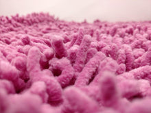 Load image into Gallery viewer, DaDa Bedding Fuchsia Magenta Pink Shaggy Soft Chenille Noodle Carpet Rug Bath Mat