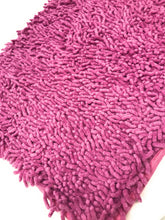 Load image into Gallery viewer, DaDa Bedding Fuchsia Magenta Pink Shaggy Soft Chenille Noodle Carpet Rug Bath Mat