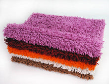 Load image into Gallery viewer, DaDa Bedding Vanilla Ivory White Shaggy Soft Chenille Noodle Carpet Rug Bath Mat