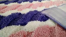 Load image into Gallery viewer, Tache Super Absorbent Purple and Pink Striped Microfiber Wild Flower Floor Mats / Rugs