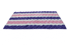 Load image into Gallery viewer, Tache Super Absorbent Purple and Pink Striped Microfiber Wild Flower Floor Mats / Rugs