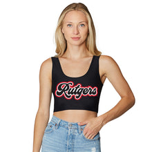 Load image into Gallery viewer, Rutgers Black Crop Tank Top