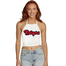 Load image into Gallery viewer, Rutgers White Halter Top