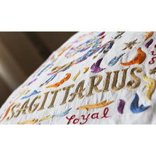 Load image into Gallery viewer, Sagittarius Astrology Hand-Embroidered Pillow by Cat Studio