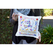 Load image into Gallery viewer, Sagittarius Astrology Hand-Embroidered Pillow by Cat Studio