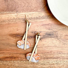 Load image into Gallery viewer, Salmon Sushi Acrylic Earrings