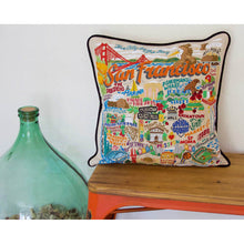 Load image into Gallery viewer, San Francisco City Hand-Embroidered Pillow by CatStudio